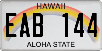 HI license plate EAB144