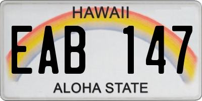 HI license plate EAB147