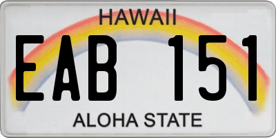 HI license plate EAB151