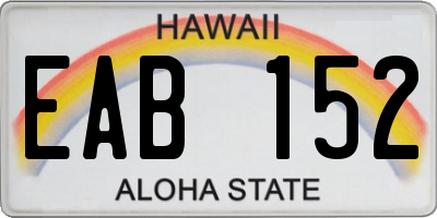 HI license plate EAB152