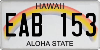 HI license plate EAB153