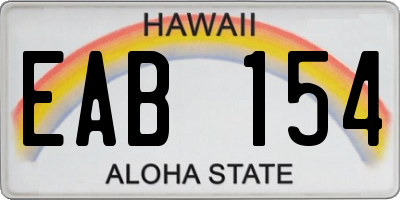 HI license plate EAB154