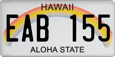 HI license plate EAB155