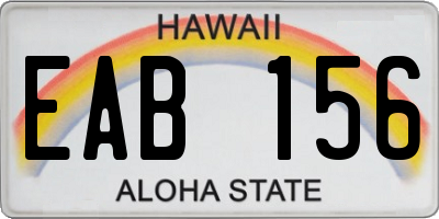 HI license plate EAB156