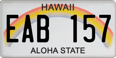 HI license plate EAB157