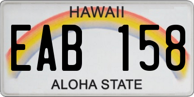 HI license plate EAB158