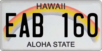 HI license plate EAB160