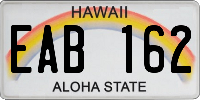HI license plate EAB162