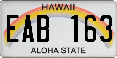 HI license plate EAB163