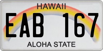 HI license plate EAB167