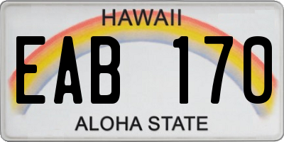 HI license plate EAB170
