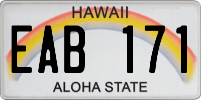 HI license plate EAB171