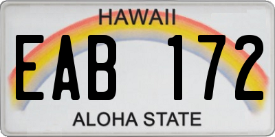 HI license plate EAB172