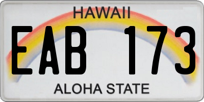 HI license plate EAB173