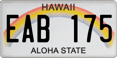 HI license plate EAB175