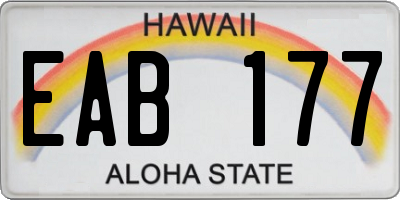 HI license plate EAB177