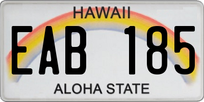 HI license plate EAB185