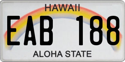 HI license plate EAB188