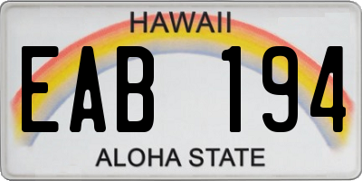 HI license plate EAB194