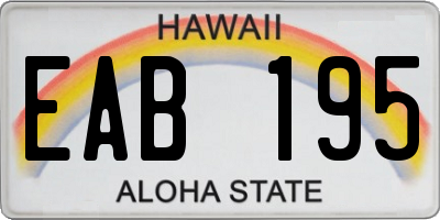 HI license plate EAB195