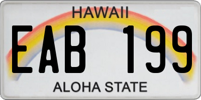 HI license plate EAB199