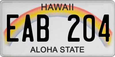 HI license plate EAB204