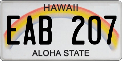 HI license plate EAB207