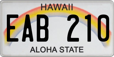 HI license plate EAB210