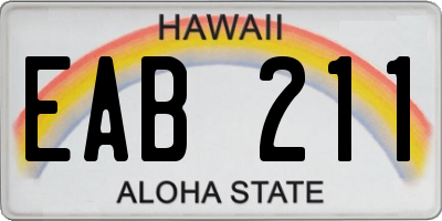 HI license plate EAB211