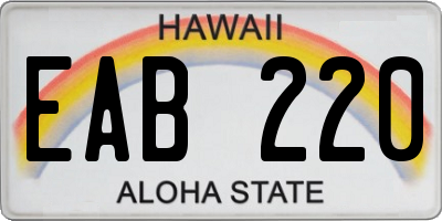 HI license plate EAB220