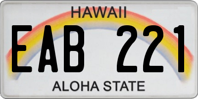 HI license plate EAB221