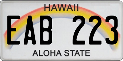 HI license plate EAB223