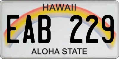 HI license plate EAB229