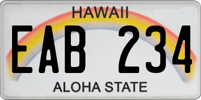 HI license plate EAB234