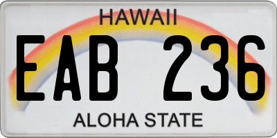 HI license plate EAB236