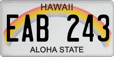 HI license plate EAB243