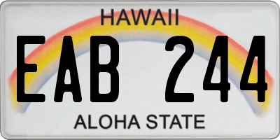 HI license plate EAB244