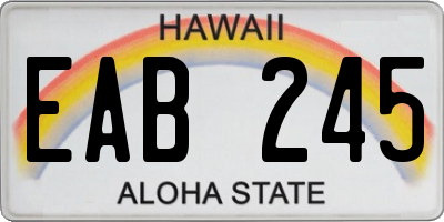 HI license plate EAB245