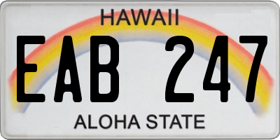 HI license plate EAB247