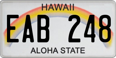 HI license plate EAB248