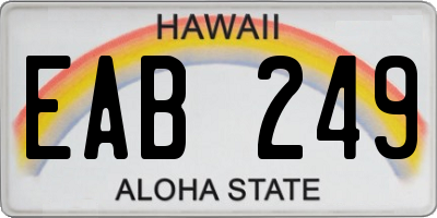 HI license plate EAB249