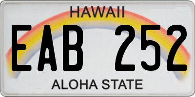 HI license plate EAB252