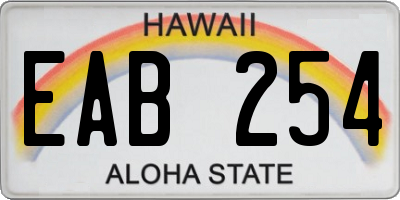 HI license plate EAB254