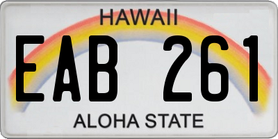 HI license plate EAB261