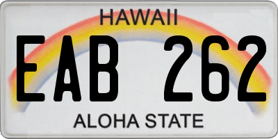 HI license plate EAB262