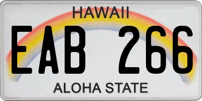 HI license plate EAB266