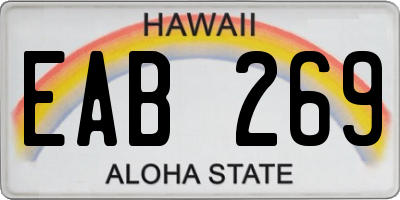 HI license plate EAB269