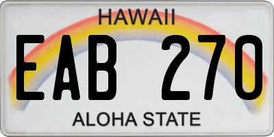 HI license plate EAB270