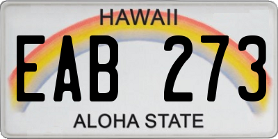 HI license plate EAB273