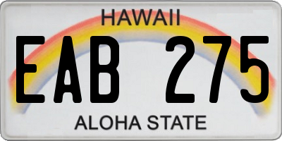 HI license plate EAB275
